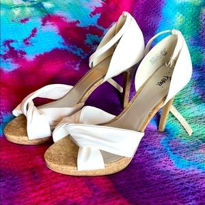 Fiona high white sandals